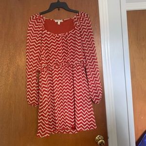 Burnt Orange Chevron boutique 3quarter dress.